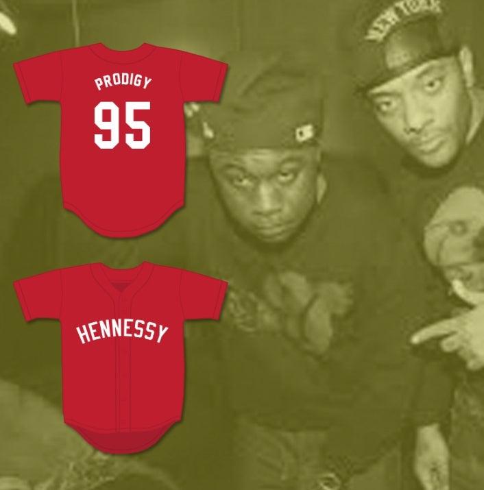 Camiseta de béisbol con el nombre y número personalizados de PRODIGY 95 HENNESSY ROJO, cosida de la talla S a la 6XL