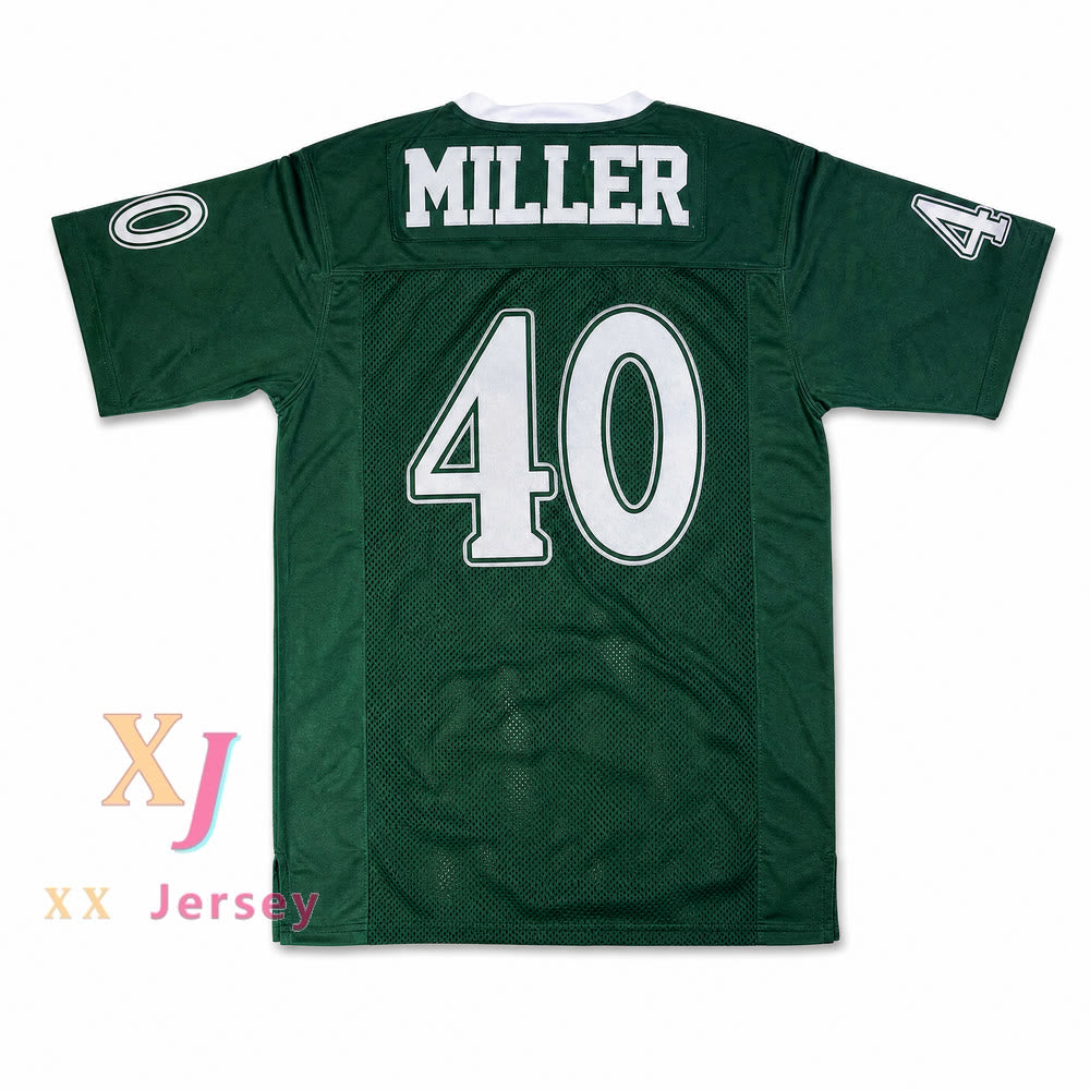 PERSONALIZA cualquier nombre y número VON MILLER 40 DESOTO HIGH SCHOOL CAMISETA VERDE Fútbol Americano Cosido Tallas S-6XL