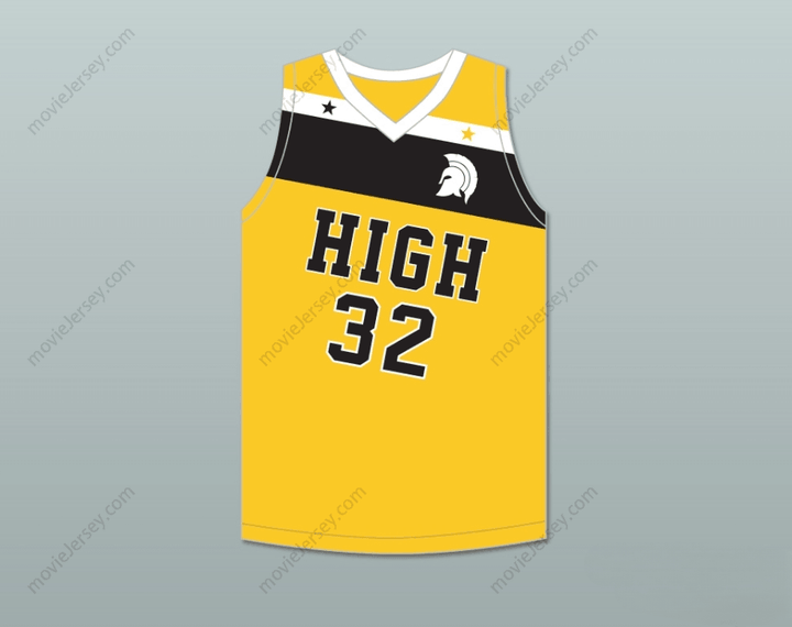 PERSONALIZA Cualquier Nombre Número DRAYMOND GREEN 32 SAGINAW HIGH SCHOOL TROJANS AMARILLO ORO CAMISETA DE BALONCESTO 2 Parte Superior Cosida S-6XL