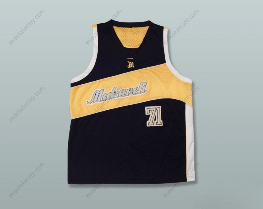 CUSTOM ANY Name Number TUPAC SHAKUR 71 MAKAVELI BLACK AND YELLOW BASKETBALL JERSEY Top Stitched S-6XL