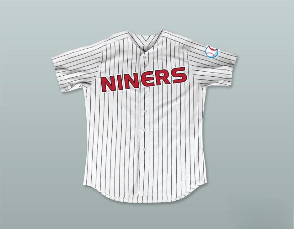 Custom Any Name Number ROM 13 DEEP SPACE NINERS WHITE PINSTRIPED BASEBALL JERSEY Top Stitched S-6XL