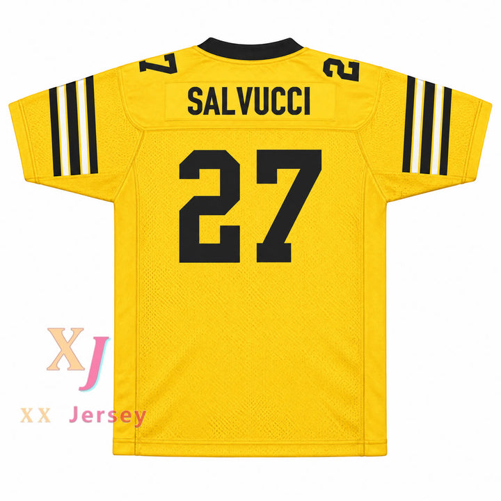 CAMISETA DE FÚTBOL PERSONALIZADA con Cualquier Nombre y Número VINNIE SALVUCCI 27 AMPIPE HIGH SCHOOL BULLDOGS Cosida Tallas S-6XL