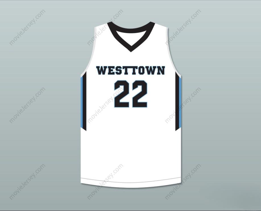 PERSONALIZADO CUALQUIER Nombre Número CAM REDDISH 22 WESTTOWN SCHOOL ALCE BLANCO CAMISETA DE BALONCESTO 1 Arriba Cosido S-6XL