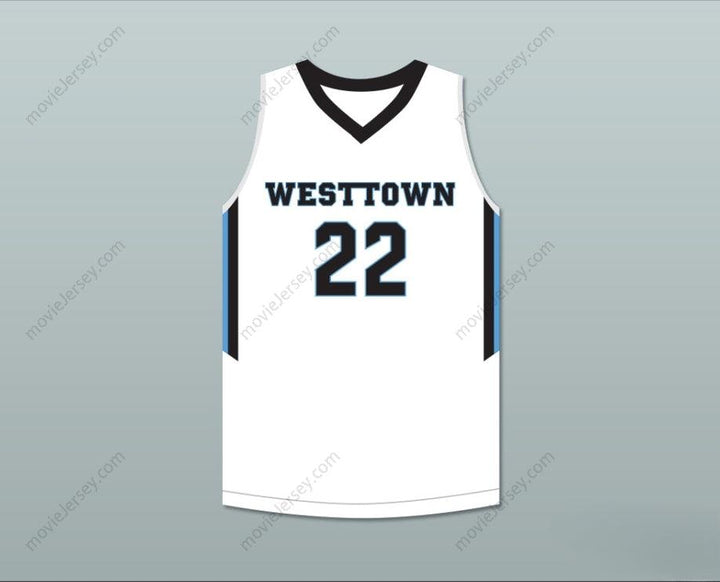 PERSONALIZADO CUALQUIER Nombre Número CAM REDDISH 22 WESTTOWN SCHOOL ALCE BLANCO CAMISETA DE BALONCESTO 1 Arriba Cosido S-6XL