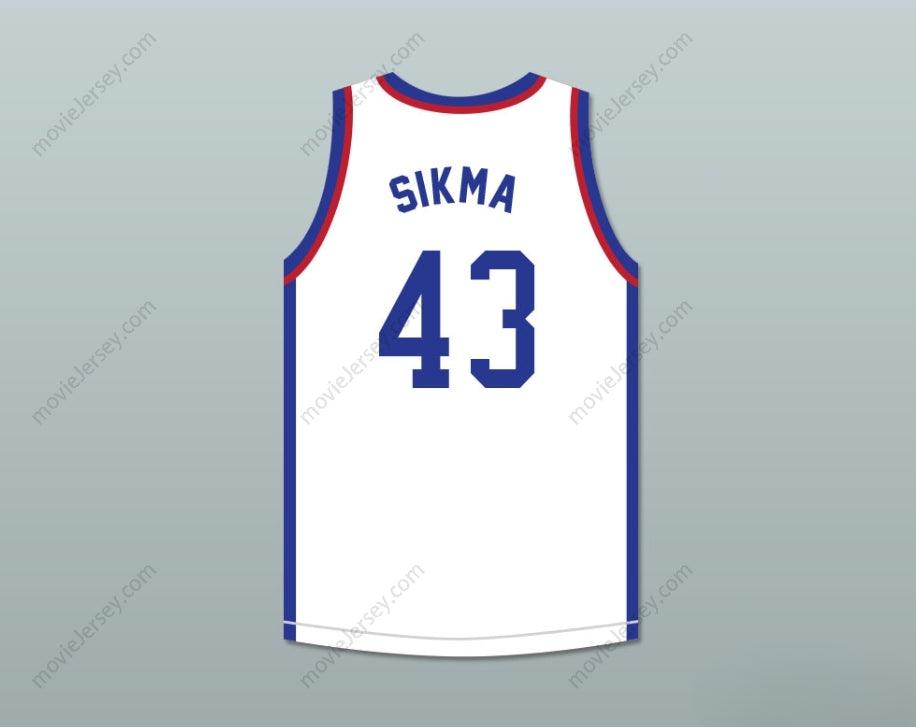 PERSONALIZADO Cualquier Nombre Número JACK SIKMA 43 LA CAMISETA DE BALONCESTO BLANCA DE LARRY PARA EL EVENTO BENÉFICO DE 1988 Parte superior cosida S-6XL