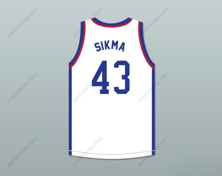 PERSONALIZADO Cualquier Nombre Número JACK SIKMA 43 LA CAMISETA DE BALONCESTO BLANCA DE LARRY PARA EL EVENTO BENÉFICO DE 1988 Parte superior cosida S-6XL