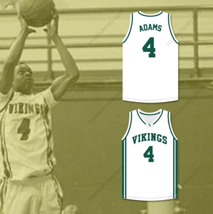 PERSONALIZA Cualquier Nombre Número DAVANTE ADAMS 4 CAMISETA DE BALONCESTO BLANCA DE LOS VIKINGS DE SECUNDARIA Cosida S-6XL