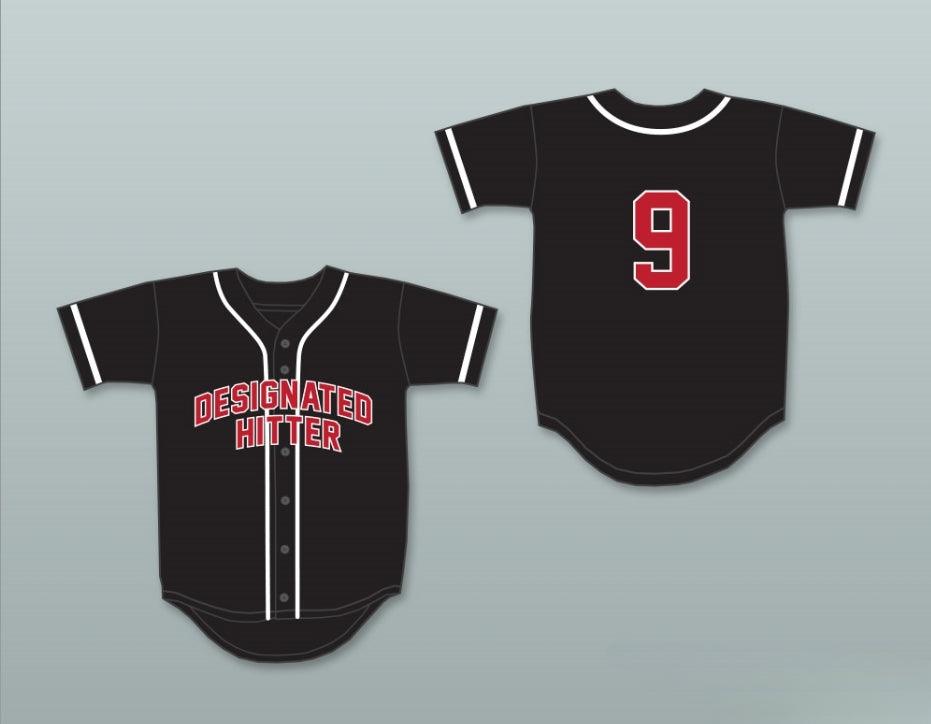 Custom Any Name Number DESIGNATED HITTER 9 BLACK BASEBALL JERSEY Top Stitched S-6XL