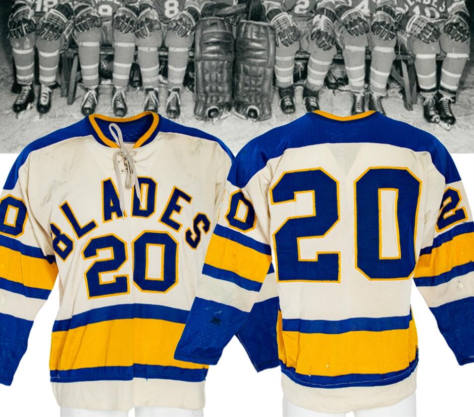 Custom Late-1960s WCHL Saskatoon Blades #20 Game-Worn HOCKEY JERSEY