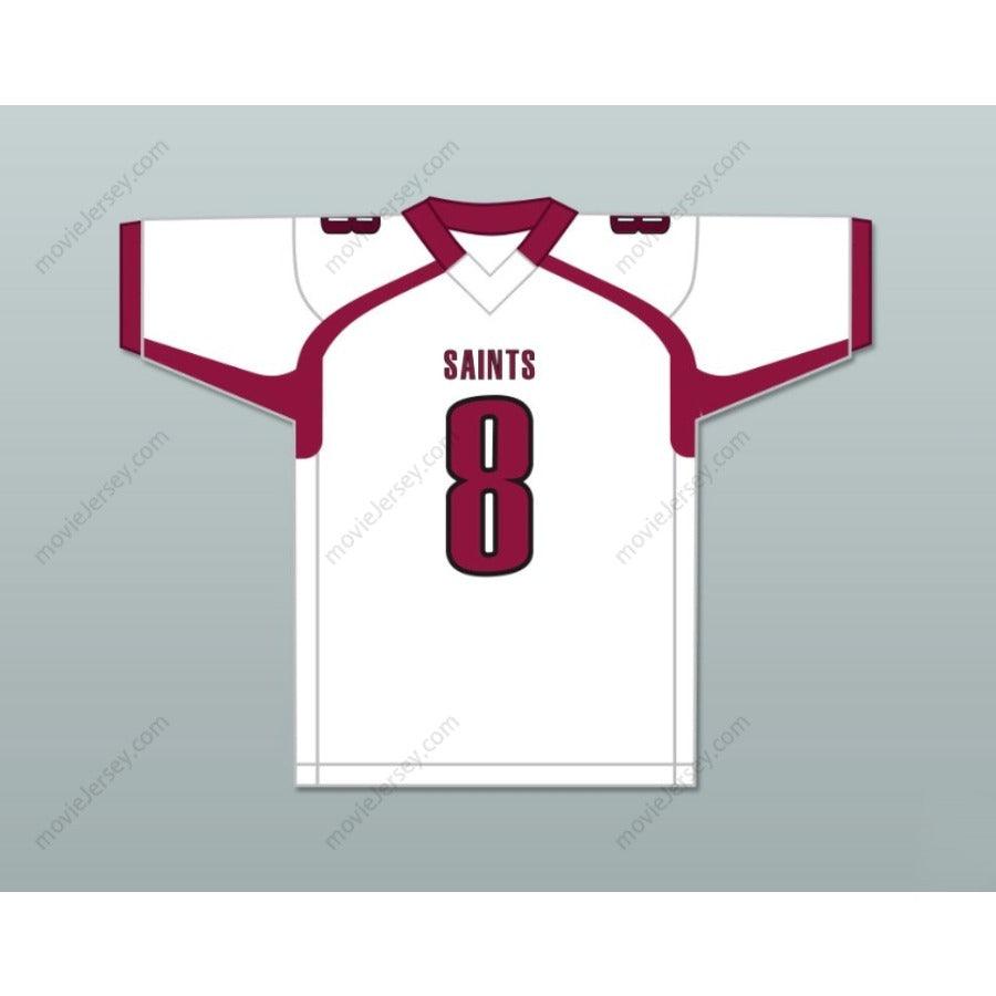 PERSONALIZAR Cualquier Nombre Número JOHN METCHIE III 8 ST. JAMES SCHOOL SAINTS Blanco Camiseta Fútbol Parte Superior Cosida S-6XL