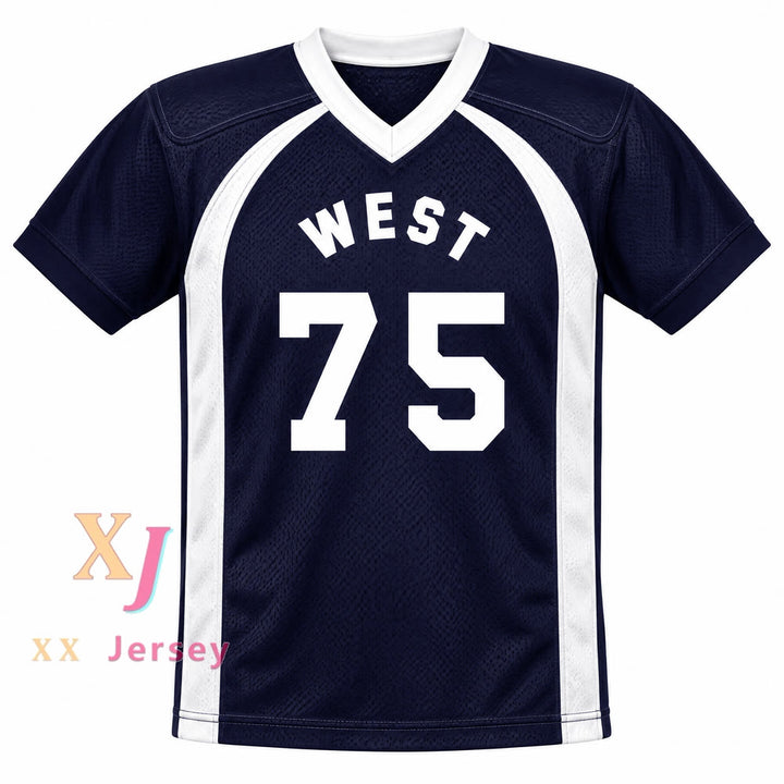 PERSONALIZA Cualquier Nombre Número WEST COLLEGE BOWL TORQUE LEWITH 75 Camiseta de Fútbol Americana West Cosida Tallas S-6XL