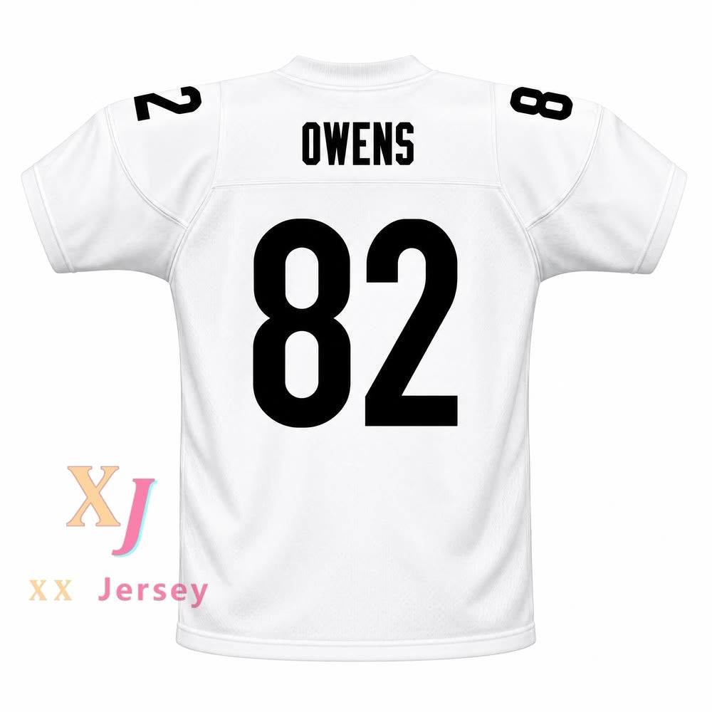PERSONALIZA Cualquier Nombre Número TERRELL OWENS 82 MIAMI SHARKS BLANCO RIBETE Camiseta de Fútbol Cosida Tallas S-6XL