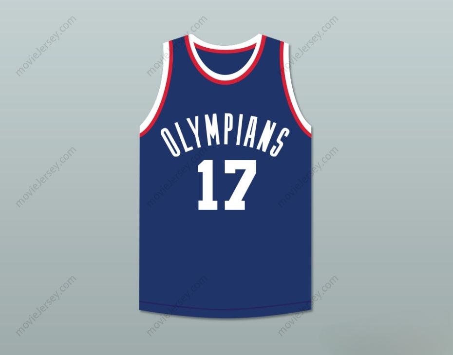 PERSONALIZA CUALQUIER Nombre Número WALLACE JONES 17 JERSEY BALONCESTO AZUL DE LOS OLÍMPICOS Parte superior cosida S-6XL