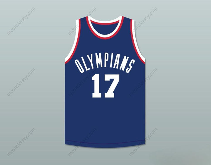 PERSONALIZA CUALQUIER Nombre Número WALLACE JONES 17 JERSEY BALONCESTO AZUL DE LOS OLÍMPICOS Parte superior cosida S-6XL
