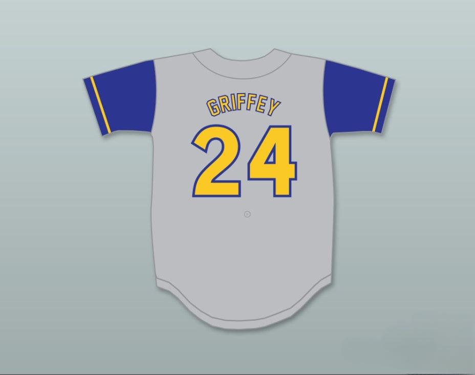 Camiseta de béisbol gris KEN GRIFFEY JR 24 ARZOBISPO CRUSADERS de instituto, personalizada con cualquier nombre y número, 6 costuras superiores, tallas S-6XL