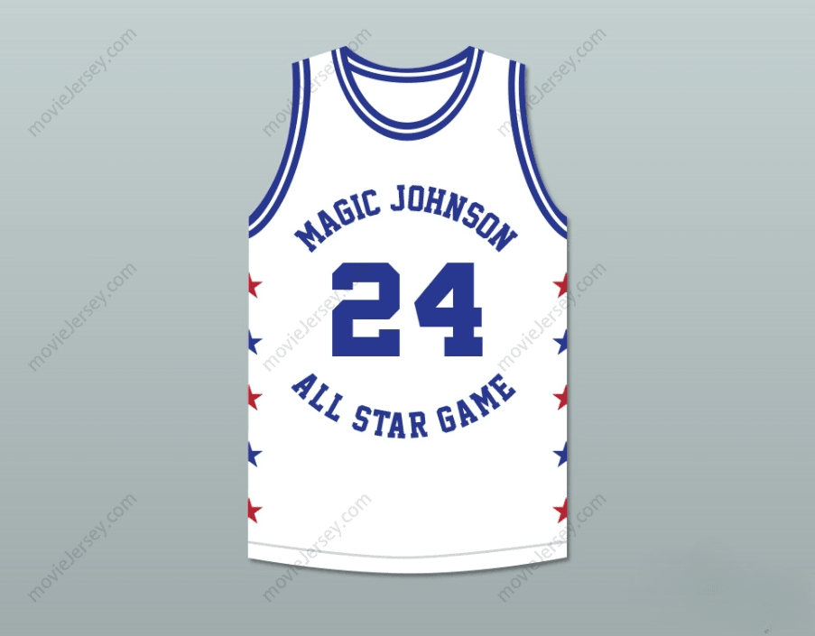 PERSONALIZADO Cualquier Nombre Número REGGIE THEUS 24 MAGIC JOHNSON ALL STAR GAME CAMISETA DE BALONCESTO BLANCA 1988 EVENTO BENÉFICO MIDSUMMER NIGHT'S MAGIC Cosido Superior S-6XL