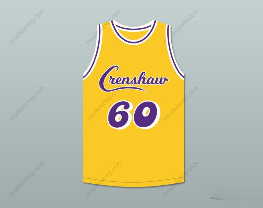 PERSONALIZA Cualquier Nombre Número NIPSEY HUSSLE 60 CRENSHAW AMARILLA CAMISETA DE BALONCESTO 2 Parte Superior Cosida S-6XL