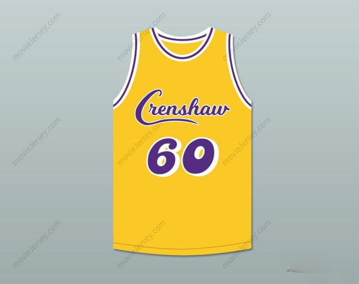 PERSONALIZA Cualquier Nombre Número NIPSEY HUSSLE 60 CRENSHAW AMARILLA CAMISETA DE BALONCESTO 2 Parte Superior Cosida S-6XL