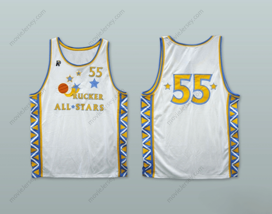PERSONALIZADO Cualquier Nombre Número 1996 ESTILO RUCKER ALL STARS 55 CAMISETA BALONCESTO Blanca Cosida S-6XL