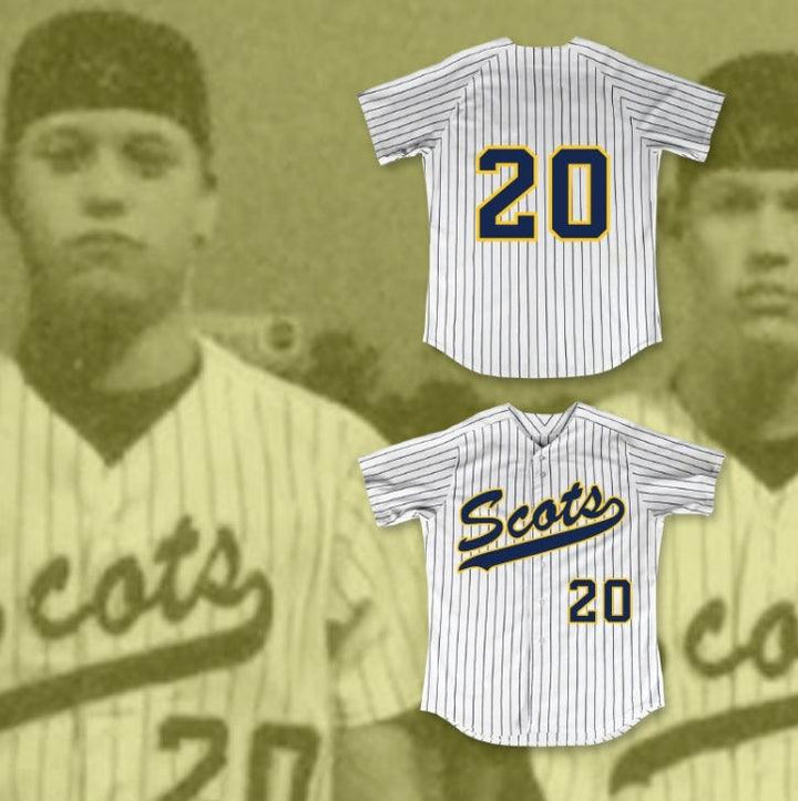Custom Any Name Number MATTHEW STAFFORD 20 HIGHLAND PARK HIGH SCHOOL SCOTS WHITE PINSTRIPED BASEBALL JERSEY 1 Top Stitched S-6XL