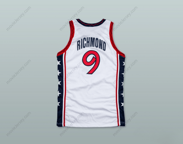 PERSONALIZA CUALQUIER Nombre Número 1996 MITCH RICHMOND 9 EQUIPO DE EE. UU. CAMISETA DE BALONCESTO LOCAL Cosida Tallas S-6XL