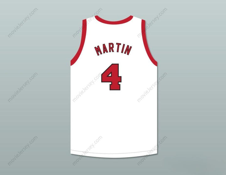 PERSONALIZADO Cualquier Nombre Número DINO MARTIN 4 PROVIDENCE STEAMROLLERS JERSEY DE BALONCESTO BLANCO CON PARCHE 2 Cosido Superior S-6XL