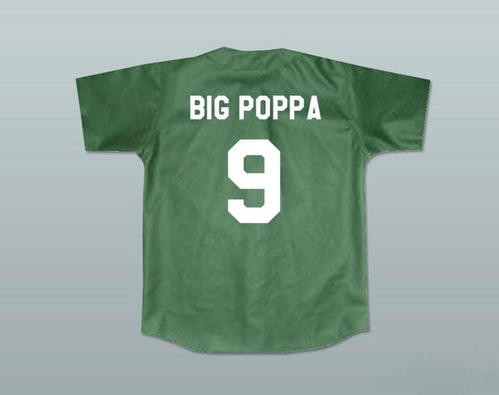 Camiseta de Béisbol Personalizada con Nombre y Número MILES PENNFIELD II 'BIG POPPA' 9 KEKAMBAS HARDBALL Verde Oscuro con Costuras Decorativas Tallas S-6XL