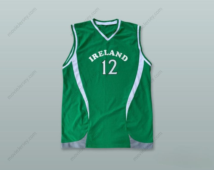 PERSONALIZADA Cualquier Nombre Número SELECCIÓN NACIONAL IRLANDA 12 CAMISETA DE BALONCESTO VERDE Top Cosido S-6XL