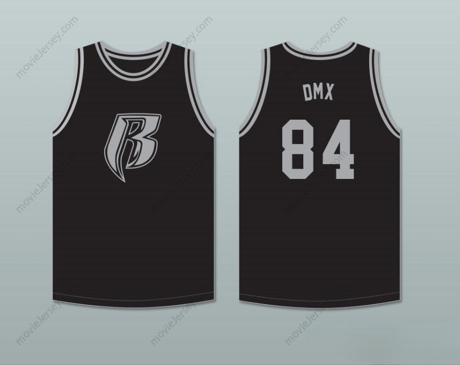 PERSONALIZA CUALQUIER Nombre Número DMX 84 ROUGH RYDERS CAMISETA DE BALONCESTO NEGRA 1 Costura superior S-6XL