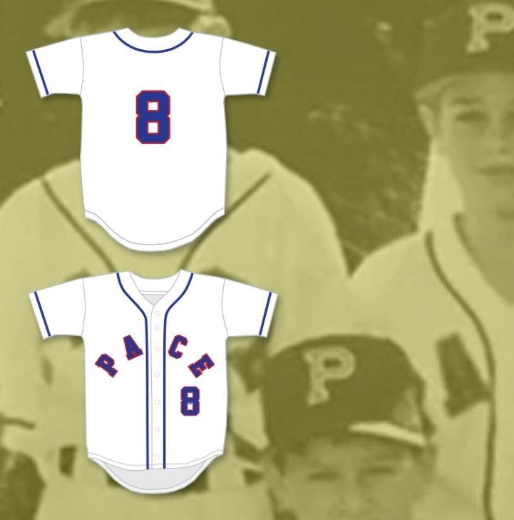 Camiseta de béisbol blanca PJ WALTERS 8 PACE ATHLETIC AND RECREATION ASSOCIATION con número de nombre personalizado, 1 costura superior S-6XL