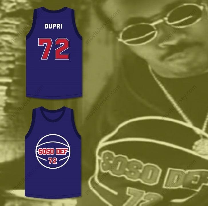 PERSONALIZADO CUALQUIER Nombre Número DRU HILL IN MY BED JERMAINE DUPRI SOSO DEF 72 Camiseta baloncesto Cosida S-6XL