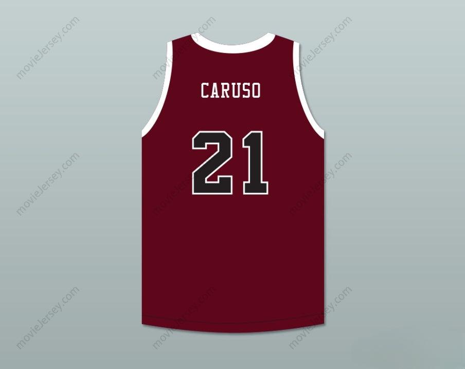 PERSONALIZADO Cualquier Nombre Número ALEX CARUSO 21 CAMISETA DE BALONCESTO Granate TIGERS DE LA ESCUELA SECUNDARIA A&M CONSOLIDATED Costuras Superiores Tallas S-6XL
