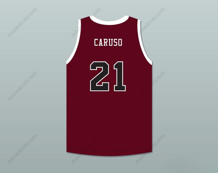 PERSONALIZADO Cualquier Nombre Número ALEX CARUSO 21 CAMISETA DE BALONCESTO Granate TIGERS DE LA ESCUELA SECUNDARIA A&M CONSOLIDATED Costuras Superiores Tallas S-6XL