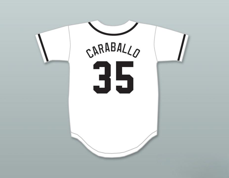 Camiseta de béisbol SALAMANDERS RICK CARABALLO 35 con cualquier nombre y número personalizada. DIAMOND DERBY ROCK N' JOCK 1ª EDICIÓN. Costuras reforzadas S-6XL