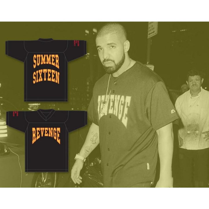 PERSONALIZADA CUALQUIER Nombre Número DRAKE REVENGE SUMMER SIXTEEN LOOKING FOR REVENGE Camiseta Fútbol Negra Cosida S-6XL