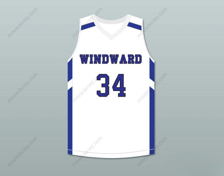 PERSONALIZADO Cualquier Nombre Número SHAREEF O'NEAL 34 WINDWARD SCHOOL WILDCATS CAMISETA DE BALONCESTO BLANCA 1 Parte Superior Cosida S-6XL