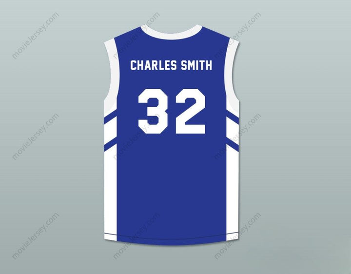 PERSONALIZA Cualquier Nombre Número CHARLES SMITH 32 CAMISETA AZUL DE BALONCESTO DENNIS RODMAN'S BIG BANG IN PYONGYANG Costuras superiores S-6XL