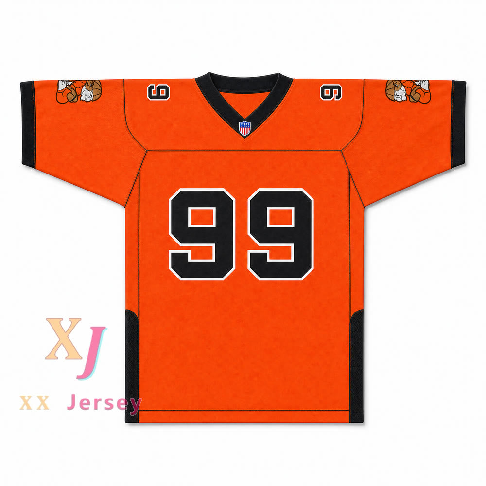 CAMISETA DE FÚTBOL DORGHU 99 ORC FOGTEETH, NEGRO/NARANJA, CON PARCHES PERSONALIZADOS Y DOBLE COSTURA, TALLAS S-6XL