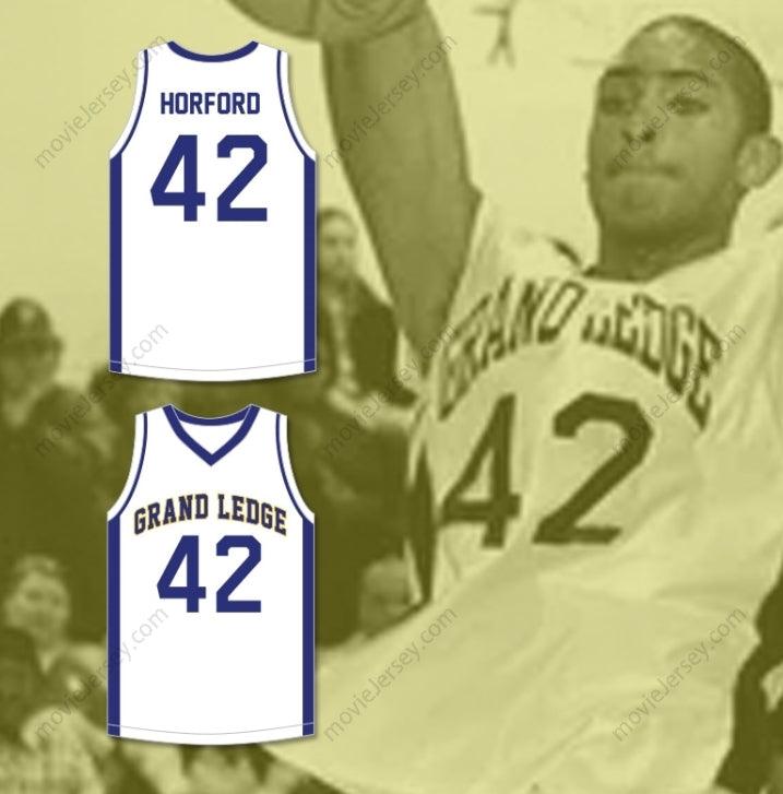 PERSONALIZADO Cualquier Nombre Número AL HORFORD 42 GRAND LEDGE HIGH SCHOOL COMETS CAMISETA BALONCESTO BLANCA 4 Costuras Superiores S-6XL