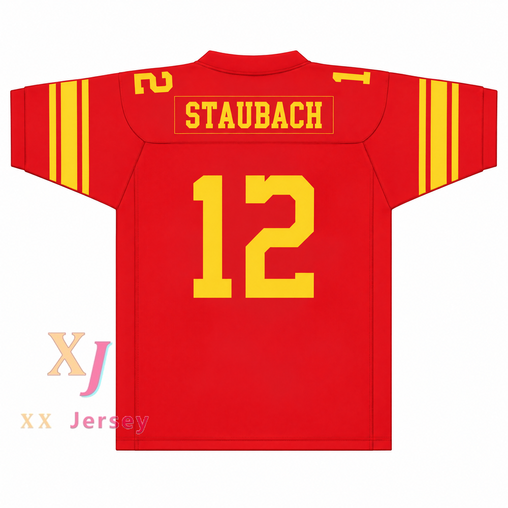 PERSONALIZA Cualquier Nombre Número ROGER STAUBACH 12 PURCELL MARIAN HIGH SCHOOL CAVALIERS CAMISETA DE FÚTBOL Superior Cosido S-6XL