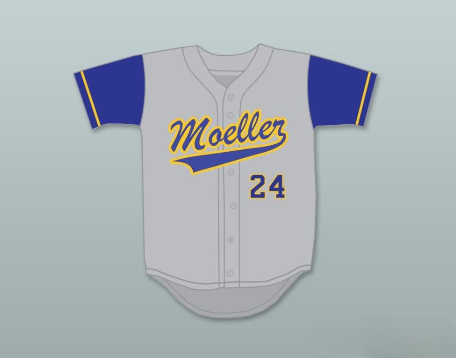 Camiseta de béisbol gris de los Crusaders de la escuela secundaria Archbishop con el número 24 de Ken Griffey Jr. personalizada con cualquier nombre, 4 costuras superiores S-6XL