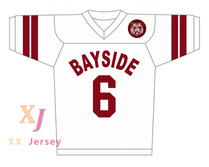 Custom AC Slater 6 Bayside Tigers Football Jersey with Patch