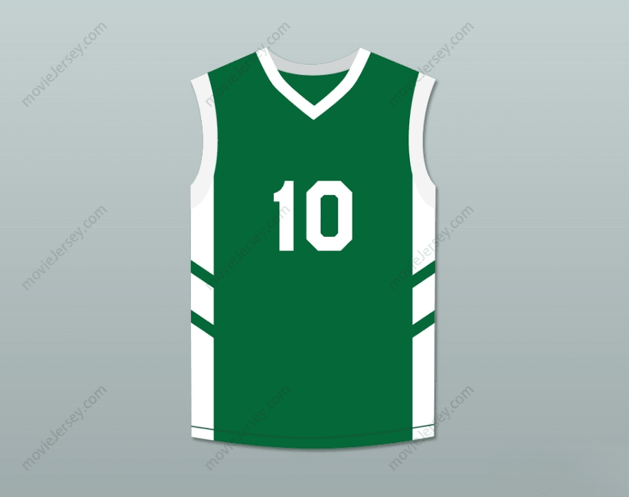 CAMISETA DE BALONCESTO VERDE PERSONALIZABLE CON CUALQUIER NOMBRE Y NÚMERO DE GUY "FREQUENT FLYER" DUPREE 10 "BIG BANG EN PYONGYANG" DE DENNIS RODMAN, Costuras Superiores S-6XL