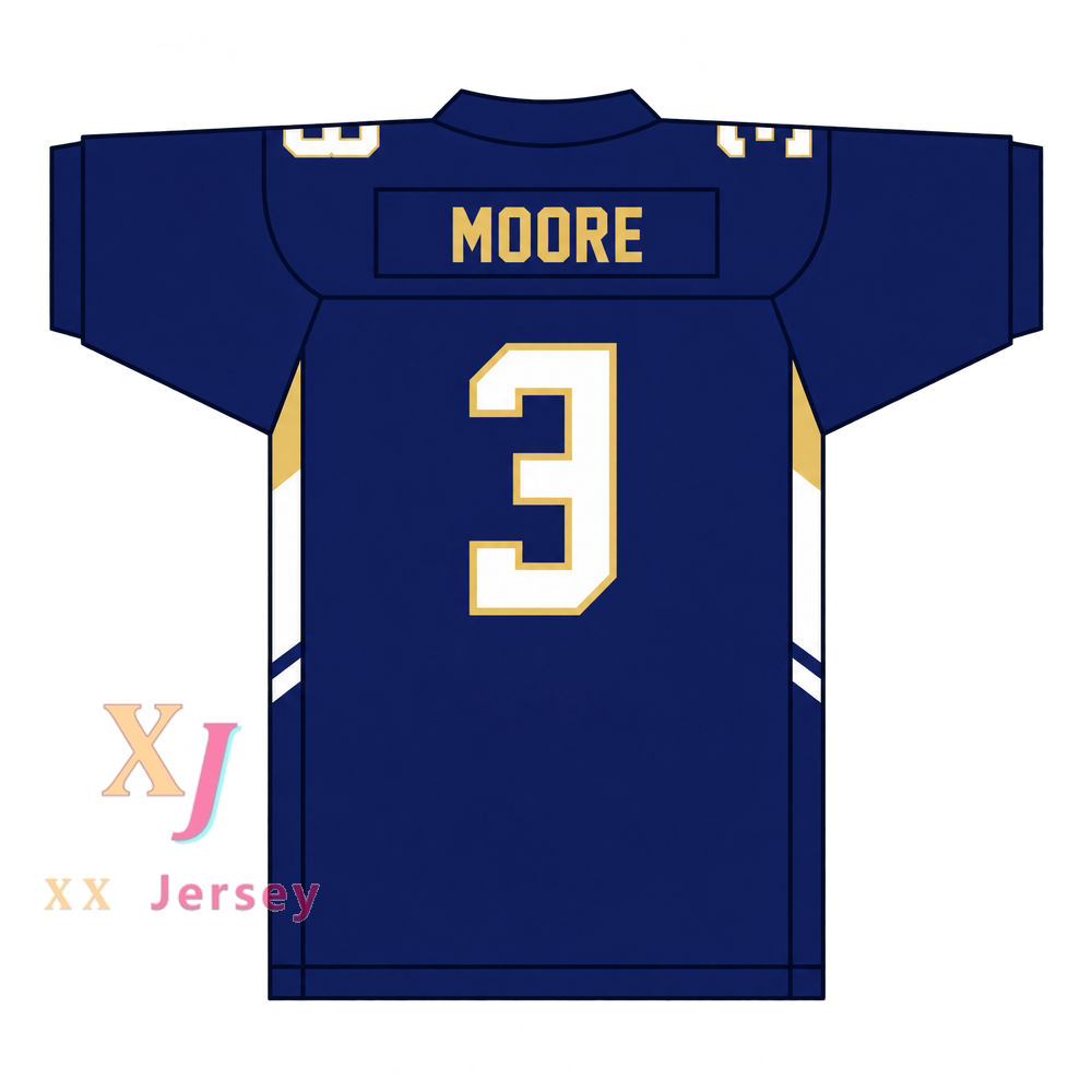 Custom Skyy Moore 3 Shady Side Academy Bulldogs Football Jersey