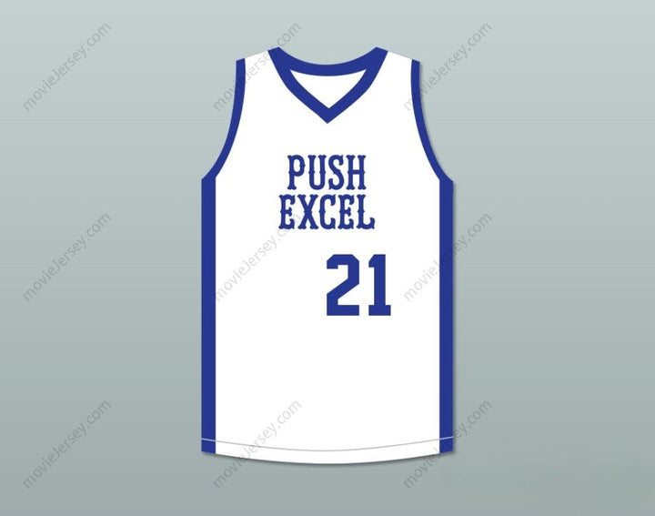 PERSONALIZA CUALQUIER Nombre Número DOMINIQUE WILKINS 21 PUSH EXCEL CAMISETA DE BALONCESTO CLÁSICA BLANCA 1985 EVENTO BENÉFICO Costuras de primera calidad S-6XL