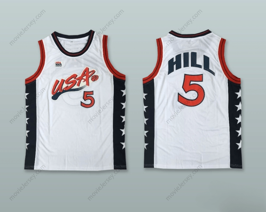 PERSONALIZADO Cualquier Nombre Número 1996 GRANT HILL 5 USA TEAM CAMISETA DE BALONCESTO LOCAL Cosida Tallas S-6XL