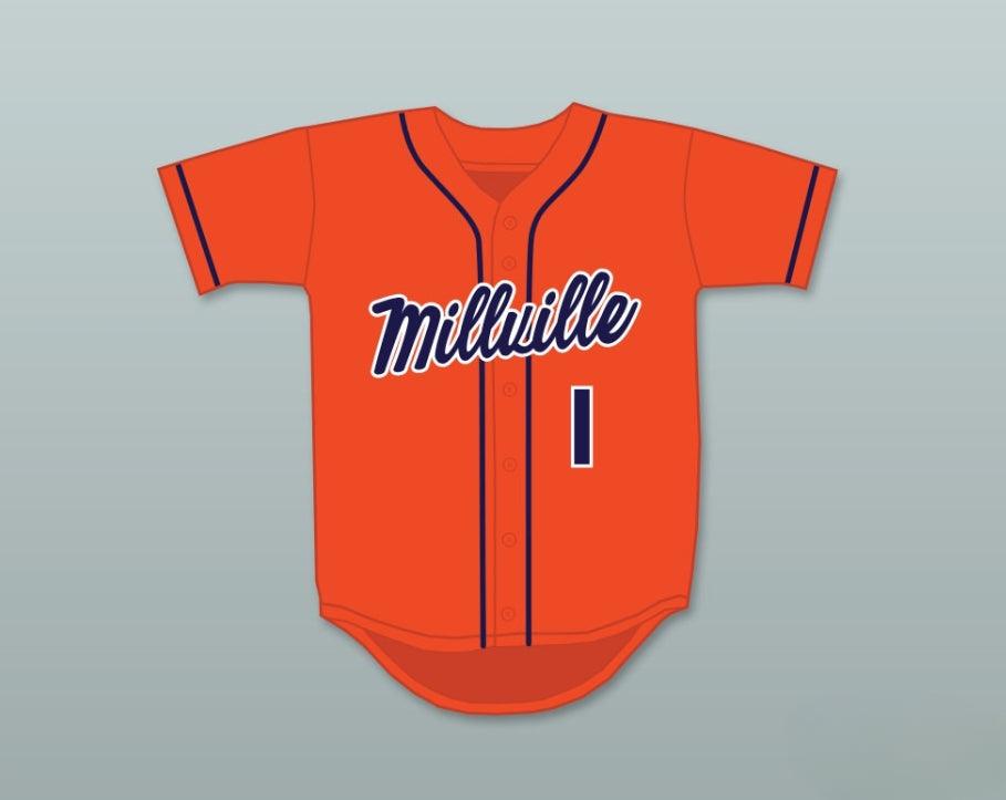 Camiseta de béisbol naranja MIKE TROUT 1 THUNDERBOLTS DE PREPARATORIA personalizada con cualquier nombre y número, talla S-6XL, costuras dobles.