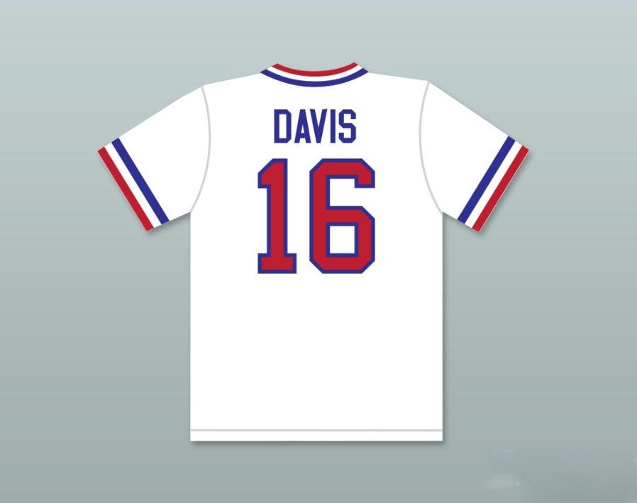 Camiseta de béisbol para hombre personalizada con cualquier nombre y número de CRASH DAVIS 16 TOURISTS, cuello redondo, costuras decorativas, tallas S-6XL