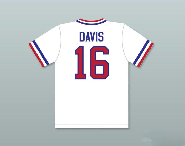 Camiseta de béisbol para hombre personalizada con cualquier nombre y número de CRASH DAVIS 16 TOURISTS, cuello redondo, costuras decorativas, tallas S-6XL