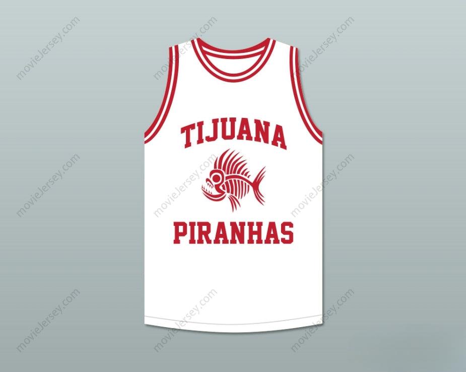 CUSTOM ANY Name Number MARIO LOPEZ 23 TIJUANA PIRANHAS WHITE BASKETBALL JERSEY MEXICAN EXPANSION TEAM Top Stitched S-6XL